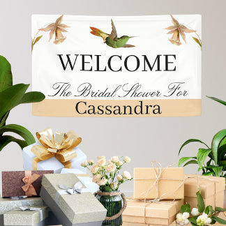 Lona Bridal Shower | Elegante acuarela colibrí