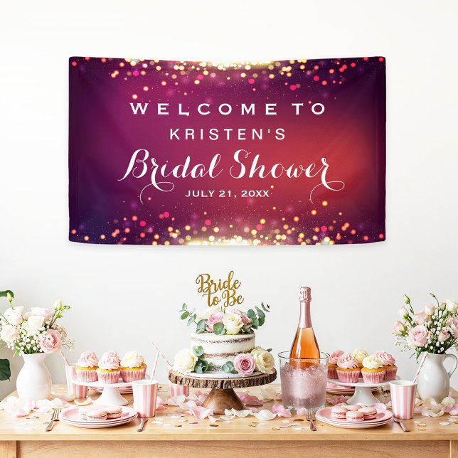 Lona Bridal Shower Shimmer Purpurina Gold Sparkles (Subido por el creador)