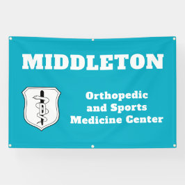 Lona Bright Blue Promotional Business Banner with Logo