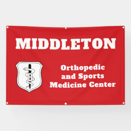 Lona Bright Red Promotional Business Banner with Logo