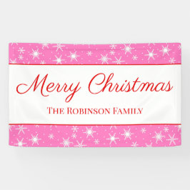 Lona Brillante de nieve blanco agudo Feliz Navidad