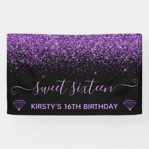 Lona Brillo Purpura Glam Sparkle Dulces Dieciséis