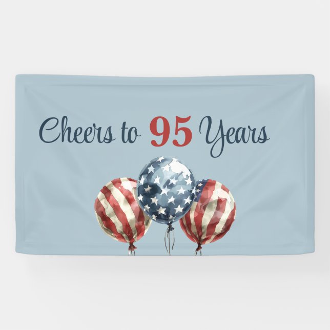 Lona Brindis por 95 años de fiesta de cumpleaños  (Horizontal)