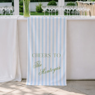 Lona Brindis por Banner de Boda Verde Salvia y Azul