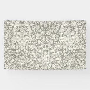 Lona broche de encaje de damasco blanco elegante