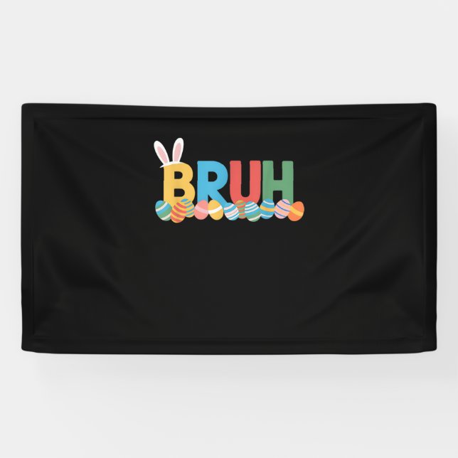 Lona Bruh Easter Bunny Cute Meme Para Niños _10 (Horizontal)