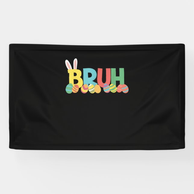 Lona Bruh Easter Bunny Cute Meme Para Niños _11 (Horizontal)