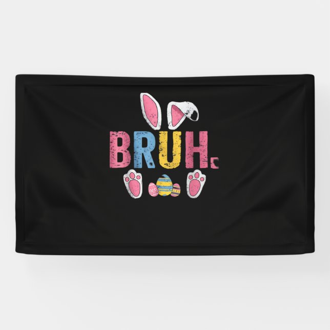 Lona Bruh Easter Bunny Cute Meme Para Niños _7 (Horizontal)