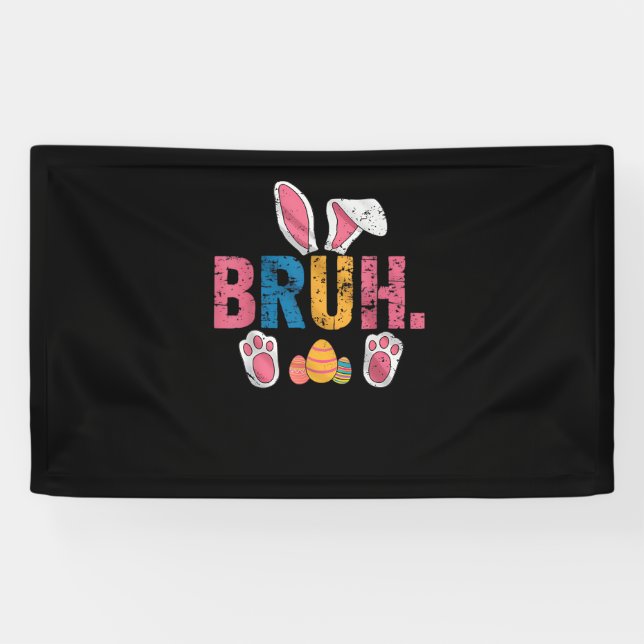 Lona Bruh Easter Bunny Cute Meme Para Niños _8 (Horizontal)