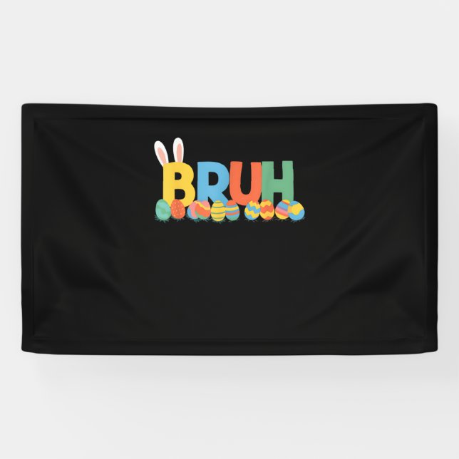 Lona Bruh Easter Bunny Cute Meme Para Niños _9 (Horizontal)
