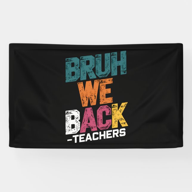 Lona Bruh Volvemos Maestros Retro Regreso a Clases  (Horizontal)
