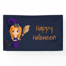 Bruja Bonita con Sombrero Morado Feliz Halloween