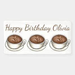 Lona Brunch de fiesta de cumpleaños de Coffee Latte Cap