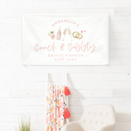 Lona Brunch rosa de niñas y ducha de novia burbujeante