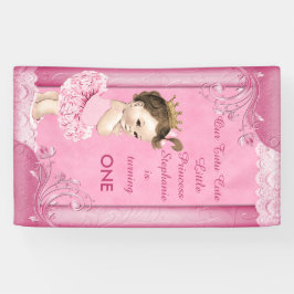 Lona Brunette Princesa Tutu Cute Primer Cumpleaños Faux