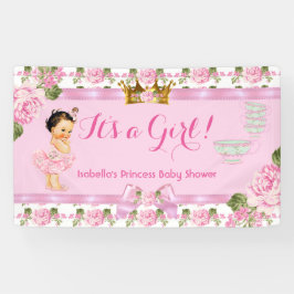 Lona Brunette Princess Baby Shower Rosa Rosa Rosa Fiest
