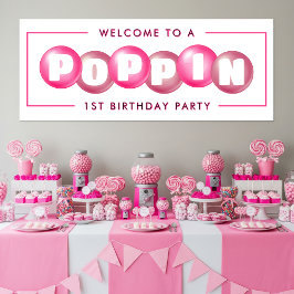 Lona Bubblegum Chica Poppin Rosado Primer Fiesta de cum