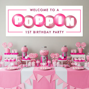 Lona Bubblegum Chica Poppin Rosado Primer Fiesta de cum