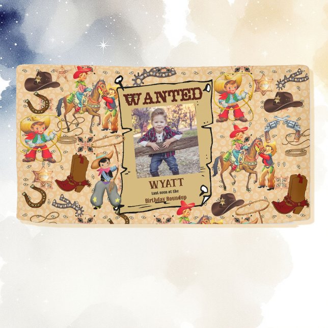 Lona Buckaroo Cowboy quería foto y nombre Poster (Subido por el creador)