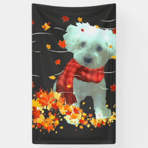 Lona Bufanda de Otoño Poochon - Hojas de Otoño Perros