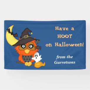 Lona Búho Hoot Personalizado de Halloween