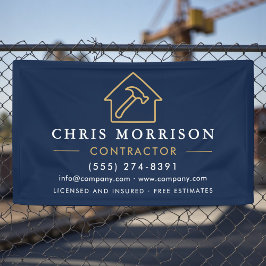 Lona Building Construction Contractor Navy Blue Gold