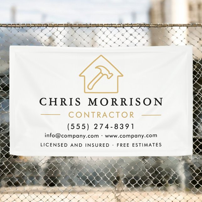 Lona Building Construction Contractor White Gold (Subido por el creador)