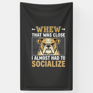 Lona Bulldog Divertido Socializar Perro