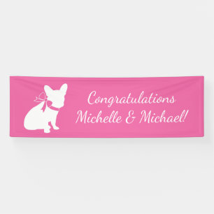 Lona Bulldog francés Baby Shower Frenchy Frenchie Rosa