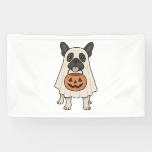 Lona Bulldog Francés Perro de Halloween Fantasma