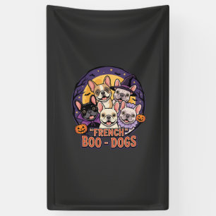 Lona Bulldog Francés Vector de Halloween Boo Dogs