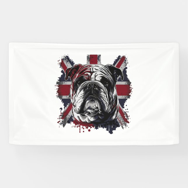 Lona Bulldog inglés divertido (Horizontal)