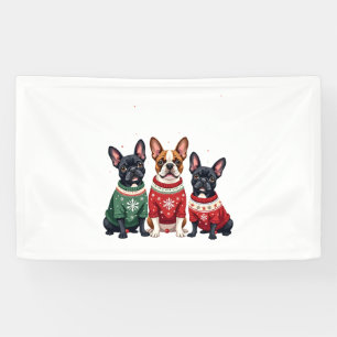 Lona Bulldogs Franceses de Navidad Perro Frenchie de Na