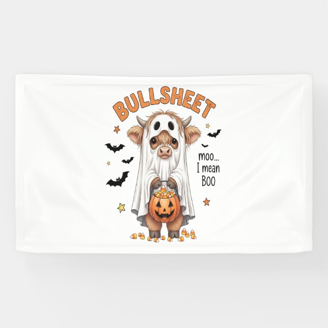 Lona Bullsheet Highland Cow Funny Ghost (Horizontal)