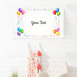 Lona Bunte Party Ballons Konfetti Rahmen Design