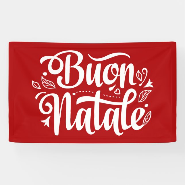 Lona Buon Natale Italian Merry Christmas (Horizontal)
