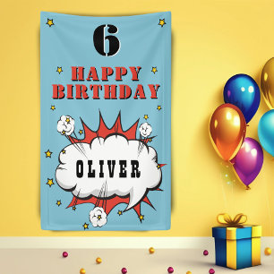 Lona Burbuja de diálogo de cómic de superhéroe Cumpleañ
