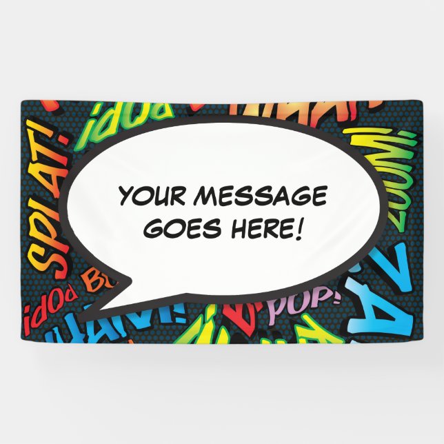 Lona Burbuja de diálogo de cómic personalizada divertid (Horizontal)