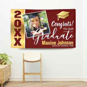 Lona Burgandy & Gold Class of 2025 Photo Graduation