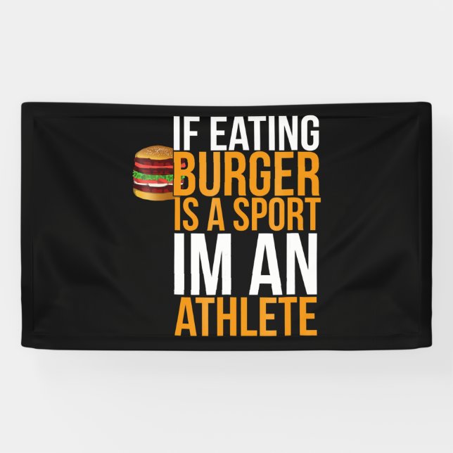 Lona Burger Hamburger BBQ Humor Gracioso Pun Gift Idea (Horizontal)