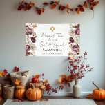 Lona Burgundy Floral Fall Bat Mitzvah<br><div class="desc">Descubra la belleza de la Banner de Mitzvah del otoño de borgoña. Estas impresionantes servilletas son la manera perfecta de darle un toque de temporada a su celebración. Con sus hermosos diseños florales de otoño y su rico matiz burdeos,  elevarán tu evento a nuevas alturas.</div>