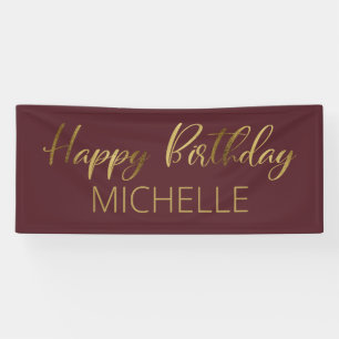 Lona Burgundy Gold Happy Birday