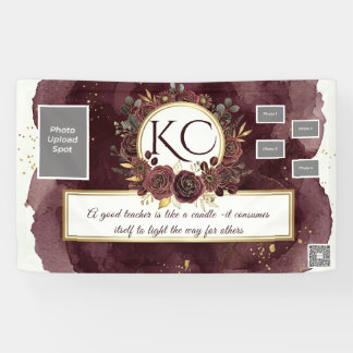 Lona Burgundy Gold Teacher Appreciation Photo Banner