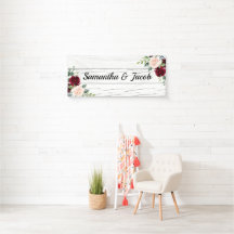 Burgundy Rubor Floral Boda Bridal Shower Name