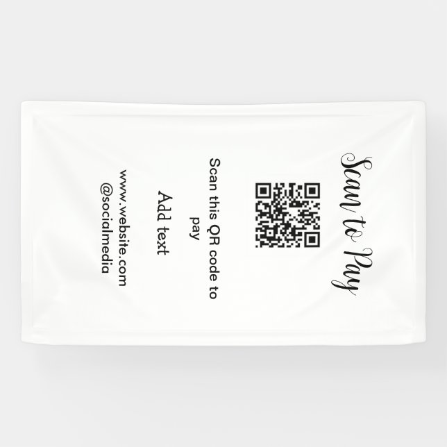 Lona Buscar para pagar el análisis código QR agregar de (Horizontal)