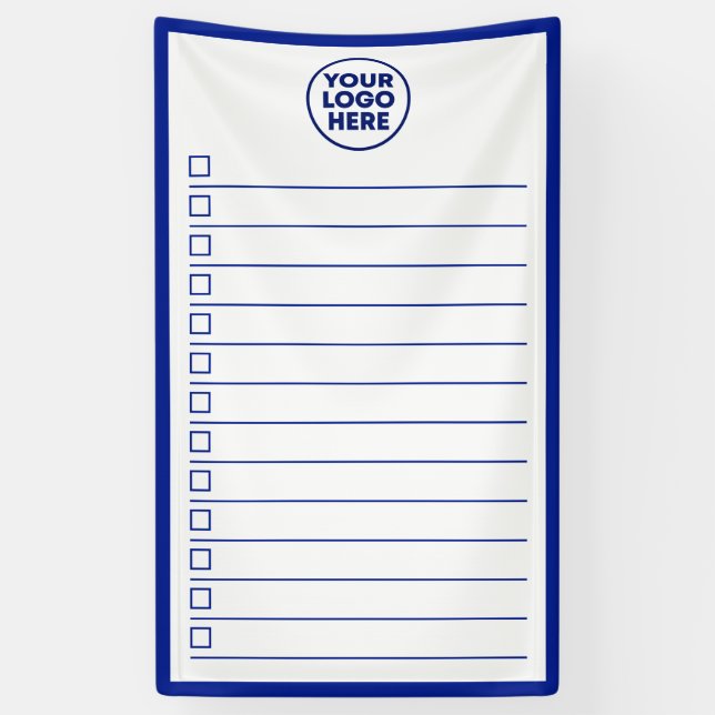Lona Business Logo Navy Blue Dry Erase To Do List (Vertical)