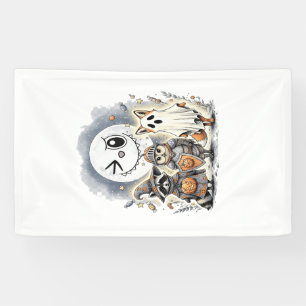 Lona Caballero Luna Mapache Halloween