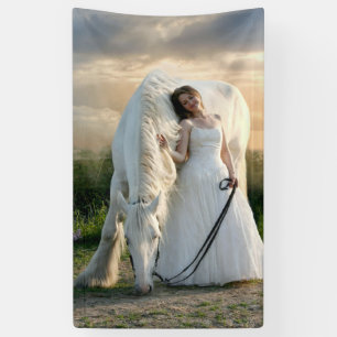 Lona Caballo blanco con novia
