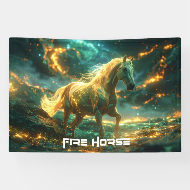 LONA CABALLO DE FUEGO - ZODÍACO CHINO -  (Horizontal)