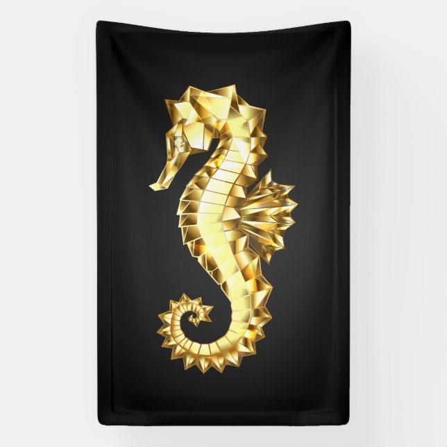 Lona Caballo marino polígono de oro (Vertical)